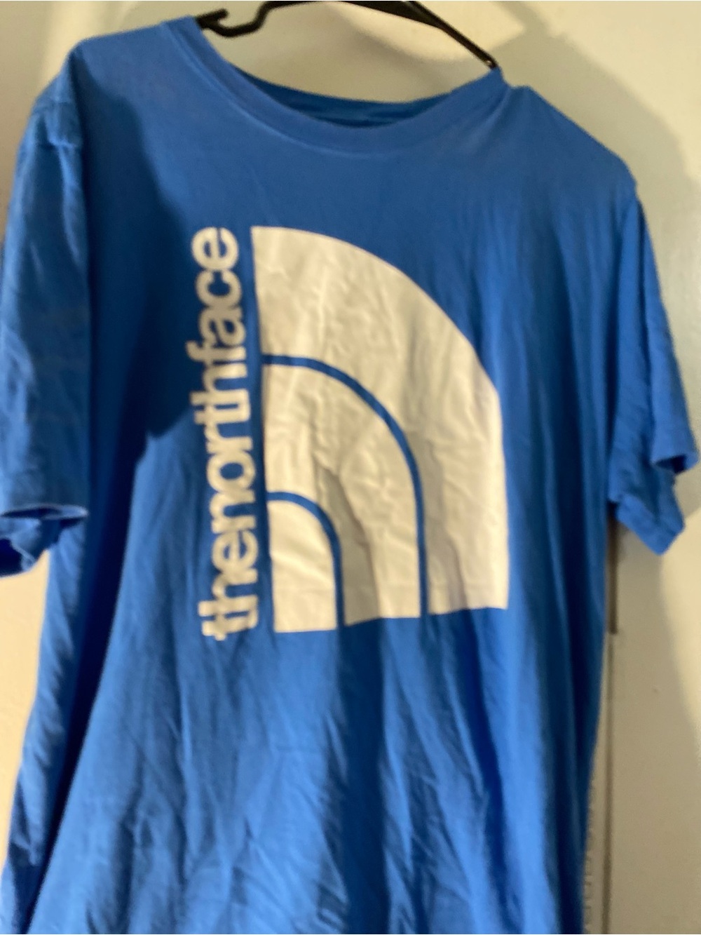 The North Face Blue Tee with White Logo